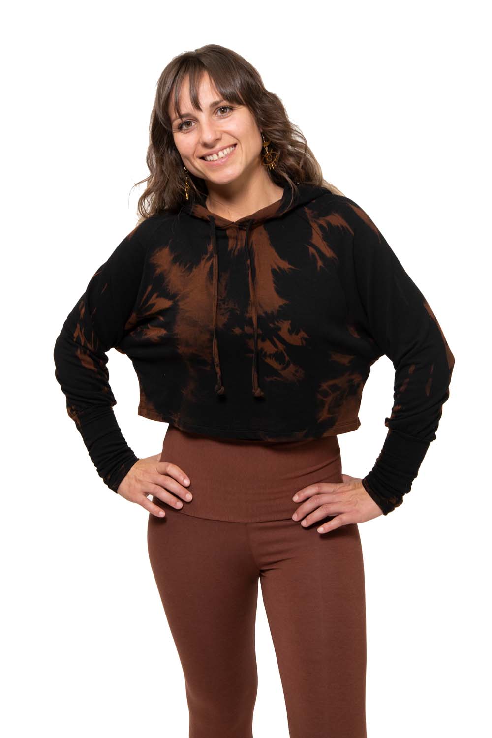 Saranya Cropped Hoodie - Shibori Dyed